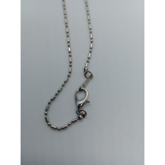 Large Teardrop Lapis Lazuli Floral Cage Pendant Silver Tone 18" Chain Necklace - Picture 7 of 7